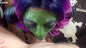 Gamora Gags On Quills Cock - Deepthroat Facefuck