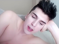 Gay handsome solo hand cum