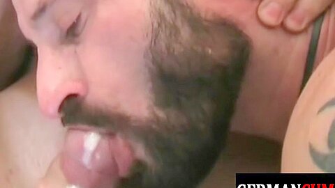 German sturdy DILFs sucking and breeding in trio for jizz