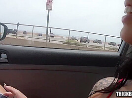 Gina Valentina In Latina Twerks Thick Ass At Beach And On Cock