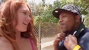 Ginger Babe Gives Black Guy A Workout - Black Market