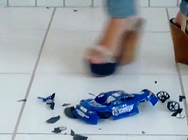 Girl crush toy car