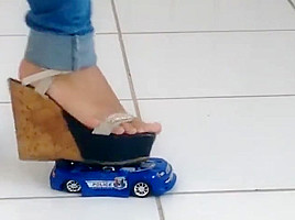 Girl crush toy car