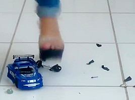 Girl crush toy car