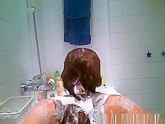 Girl having a bath