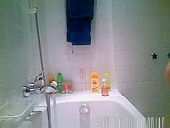 Girl having a bath