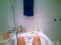 Girl having a bath