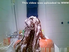 Girl having a bath