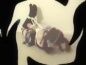 Girl tied in black socks