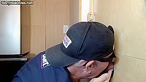 Gloryhole DILF bendover in bareback duo while sucking