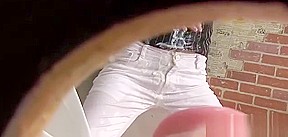 Gloryhole bukkaked slut fingers