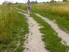 Golden Rain  Pissing Outdoors Pees Excited Milf Natural Tits