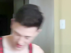 Good looking twink and his boyfriend have bareback anal sex