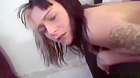 Good-looking buxomy youthful whore is making a perfect Blowjob
