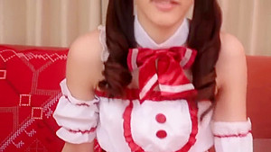 Good-looking flat chested Japanese teenage harlot Rina Osawa let the dude cum on her face