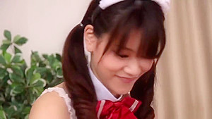 Good-looking flat chested Japanese teenage harlot Rina Osawa let the dude cum on her face