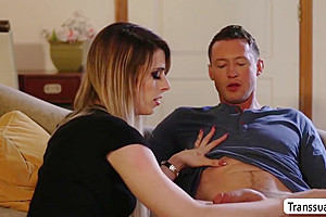 Gorgeous Trans Babe Gets Barebacked - Casey Kisses