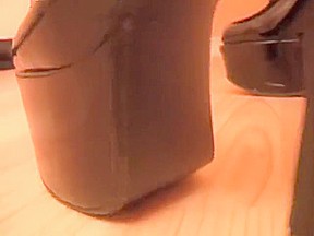 Goth giantess dominates tiny man with tits & boots