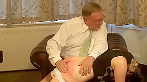 Granddad spanks her