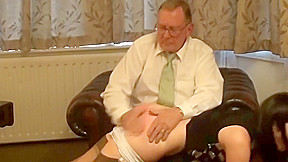 Granddad spanks her