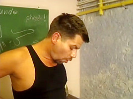 Group having fun piss sex in the classroom