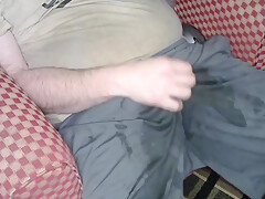 Having Some Hot Cheese Dip Using Nike Shorts For Bowl
