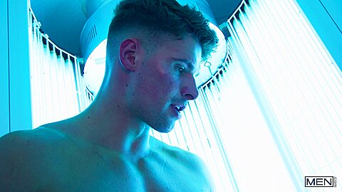 Heating Up The Tanning Salon Scene Poster on men with Malik Delgaty, Mateo Zagal