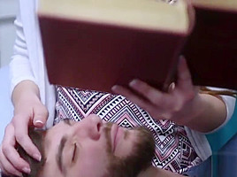 Helping my SICK Step brother and His GF caught us- Nina Skye
