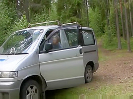 Hitchhiker fucked in the woods