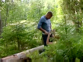 Hitchhiker fucked in the woods