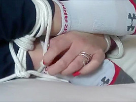 Hogtied in stinky socks