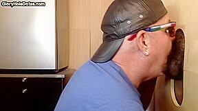 Homemade IR gloryhole bottom barebacked by black dong