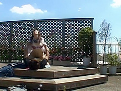 Horny Asian enjoys an outdoor fuck