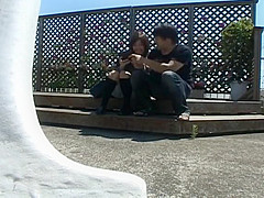 Horny Asian enjoys an outdoor fuck
