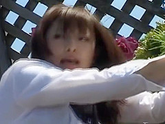 Horny Asian enjoys an outdoor fuck