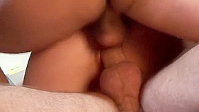 Horny girls sit their asses on huge peckers in an arousing group sex