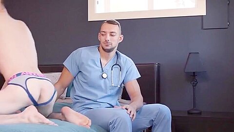 Horny twink gets a hardcore anal checkup by hot doctor