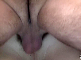 Horny twink gets his shaved ass banged and filled with cum by his boyfriend