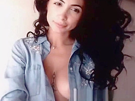 Hot Babe With Huge Racks Striptease And Plays Her Cunt