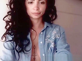 Hot Babe With Huge Racks Striptease And Plays Her Cunt
