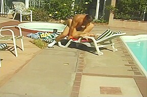 Hot Blonde Peach Takes It Poolside