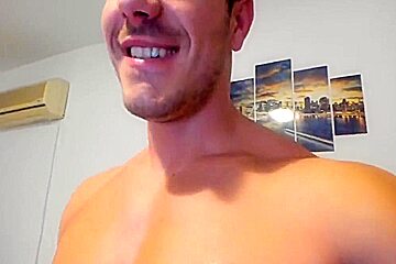 Hot Muscular Guy Roberto Shoots Monster Load On His Chest