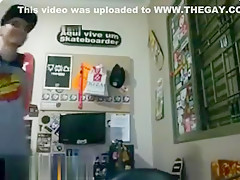 Hot Skater Boi Jacks Curved Cock And Cums