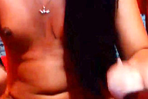 Hot and sexy asian shemale jerk off in front of the cam 1