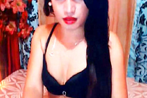 Hot and sexy asian shemale jerk off in front of the cam 1