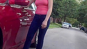 Hot blonde college girl nice ass in jeans