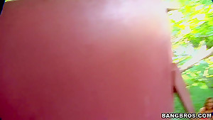 Hot blonde gives a head in house on a tree