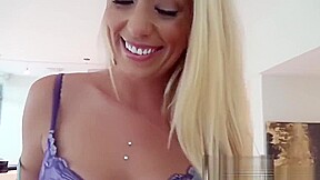 Hot blonde gives her BF a show