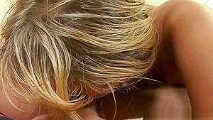 Hot blonde loves sucking on balls