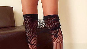 Hot brunette latin tranny jerking off her big stiff cock